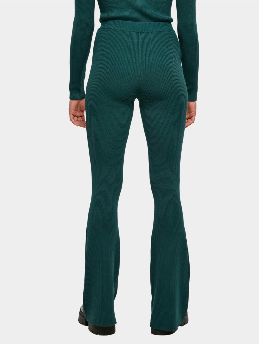 Urban Classics Legging Ladies Rib Knit Bootcut groen