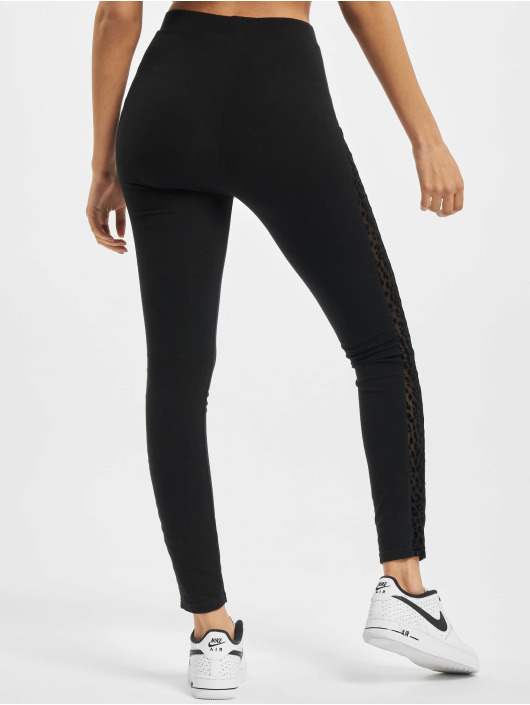 Urban Classics Legging Ladies Flock Lace Stripe noir