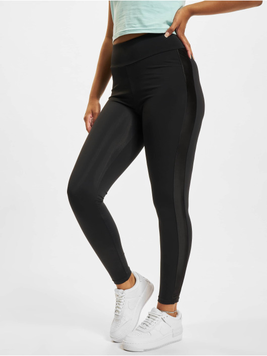 Urban Classics Legging Ladies Highwaist Shiny Stripe schwarz