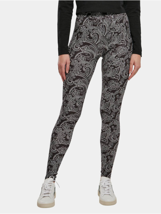 Urban Classics Damen Legging Ladies Soft Aop in schwarz