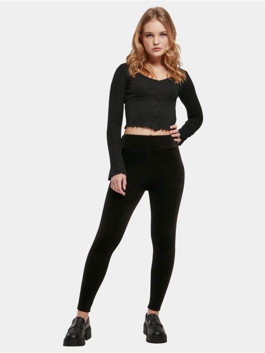 Urban Classics Legging/Tregging Ladies High Waist Rib Velvet black
