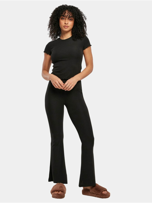 Urban Classics Legging High Waist Rib zwart
