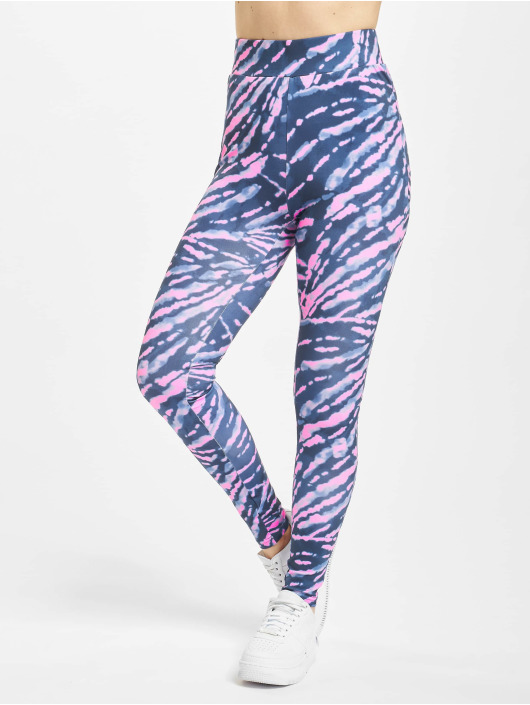 Urban Classics Leggings/Treggings High Waist Tie Dye blå