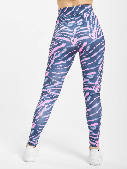 Urban Classics Leggings/Treggings High Waist Tie Dye blå