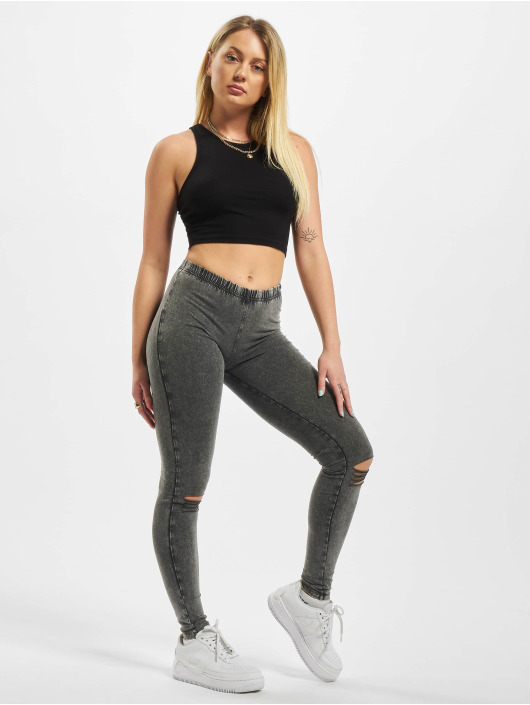 Urban Classics Leggings/Treggings Cutted Knee grå