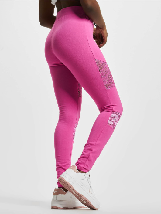 Urban Classics Leggings/Treggings Ladies Laces Inset pink