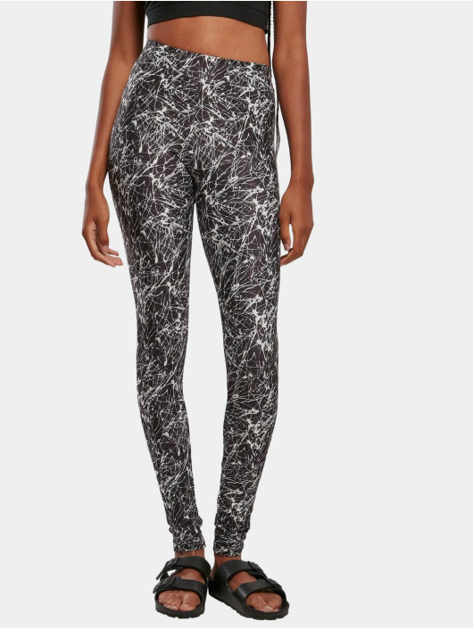 Urban Classics Leggingsit/Treggingsit Ladies Soft Aop musta