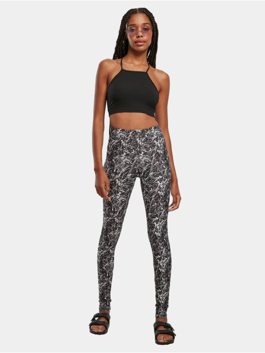 Urban Classics Leggingsit/Treggingsit Ladies Soft Aop musta