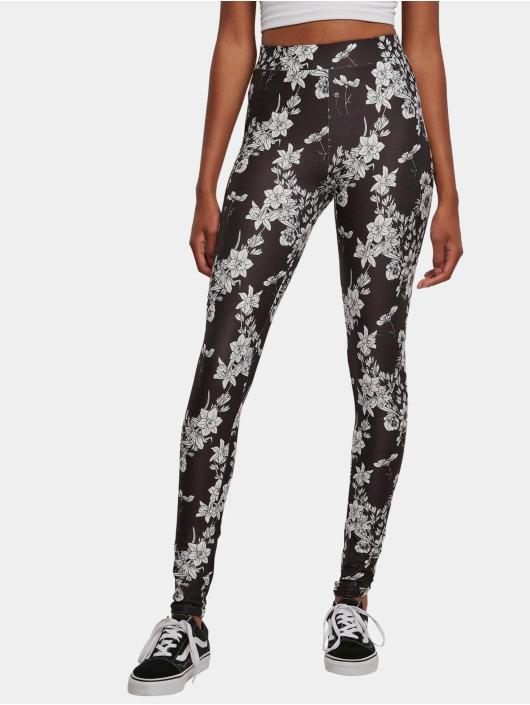 Urban Classics Leggingsit/Treggingsit Ladies Soft Aop musta