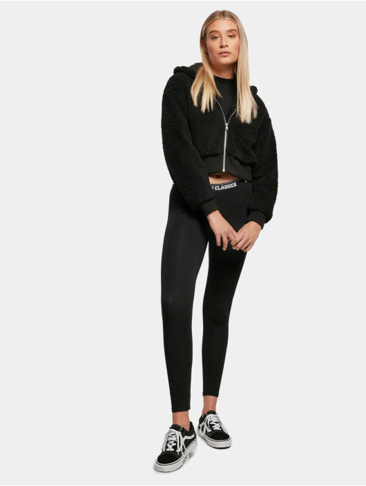 Urban Classics Lightweight Jacket Ladies Short Oversized Sherpa black