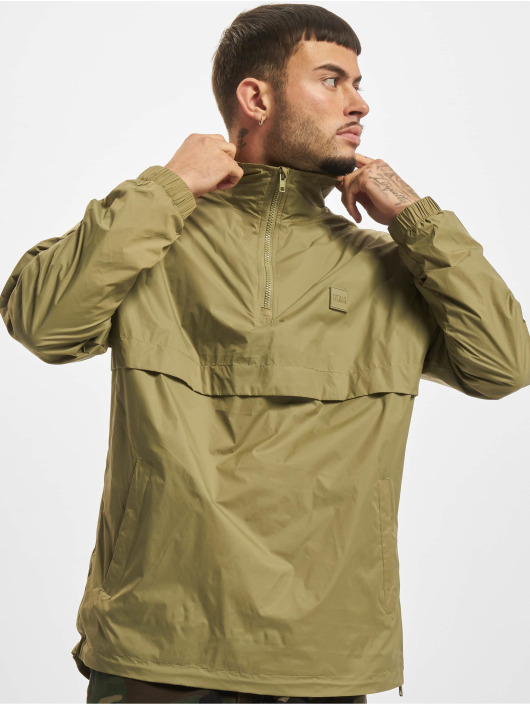 Urban Classics Lightweight Jacket Stand Up Collar Pull Over khaki