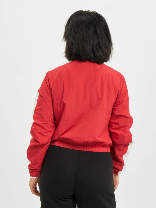 Urban Classics Lightweight Jacket Short Striped Crinkle red
