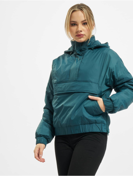 Urban Classics Lightweight Jacket Ladies Panel Padded Pull Over turquoise