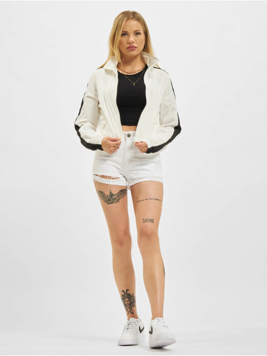 Urban Classics Lightweight Jacket Short Striped Crinkle white