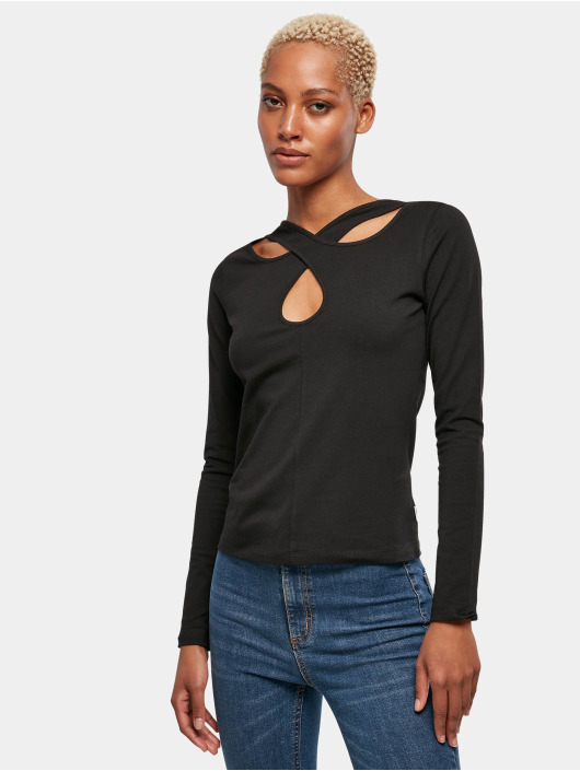 Urban Classics Longsleeve Ladies Crossed Cut Out black