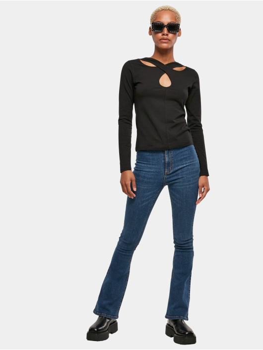 Urban Classics Longsleeve Ladies Crossed Cut Out black