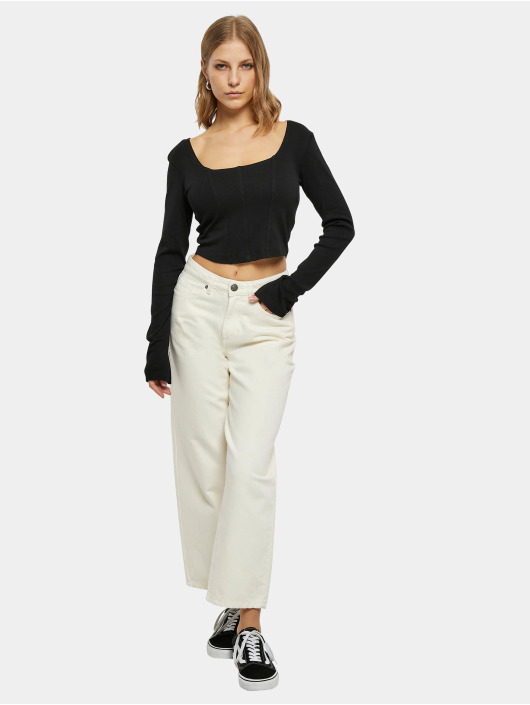 Urban Classics Longsleeve Ladies Short Rib Corsage black