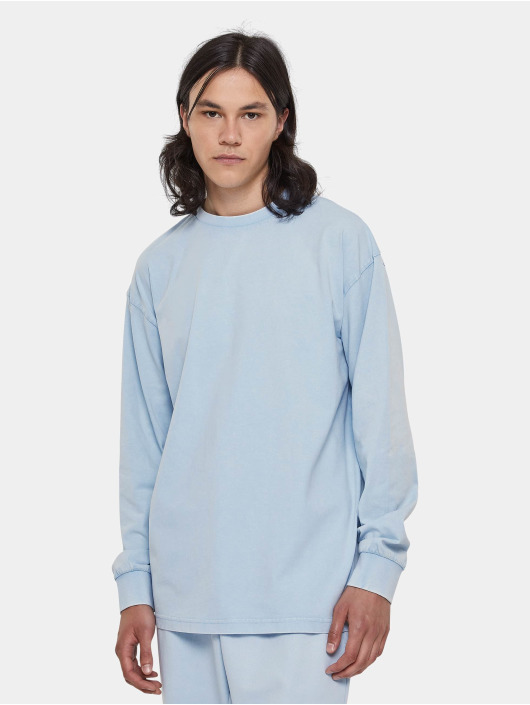 Urban Classics Herren Longsleeve Heavy Boxy Acid Wash in blau