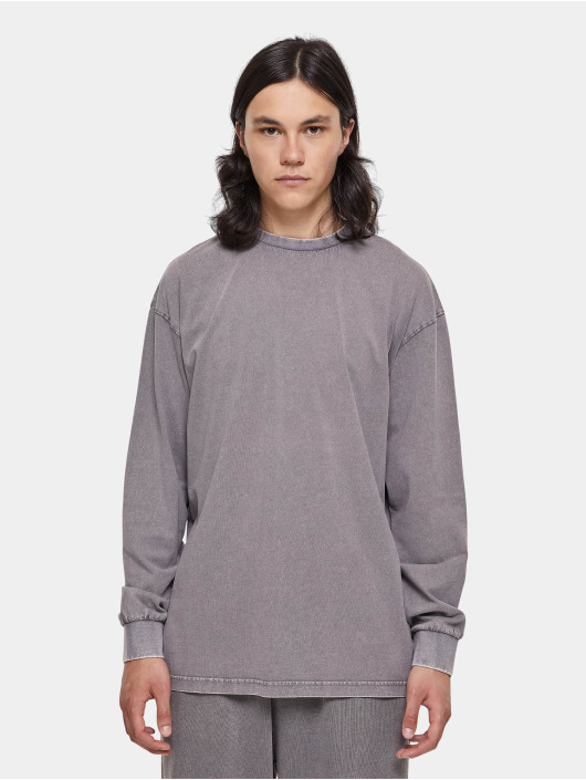 Urban Classics Herren Longsleeve Heavy Boxy Acid Wash in grau