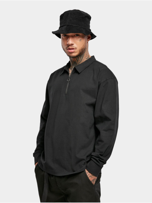Urban Classics Herren Longsleeve Organic Heavy Collar in schwarz