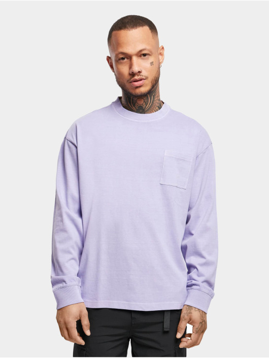 Urban Classics Herren Longsleeve Pigment Dyed Pocket in violet