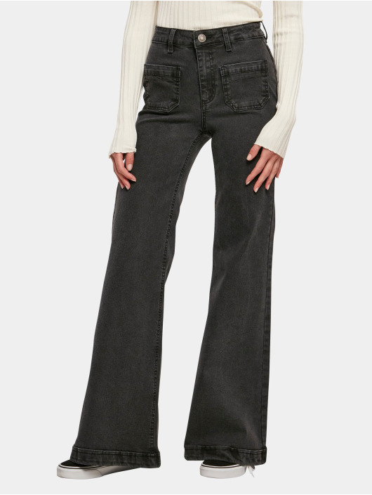 Urban Classics Loose Fit Jeans Ladies Vintage Flared Denim black