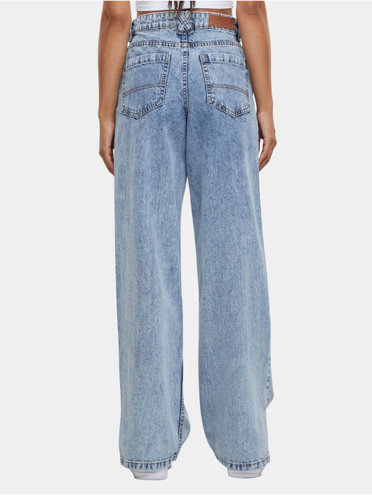 Urban Classics Loose fit jeans Wide Leg Slit Denim blauw