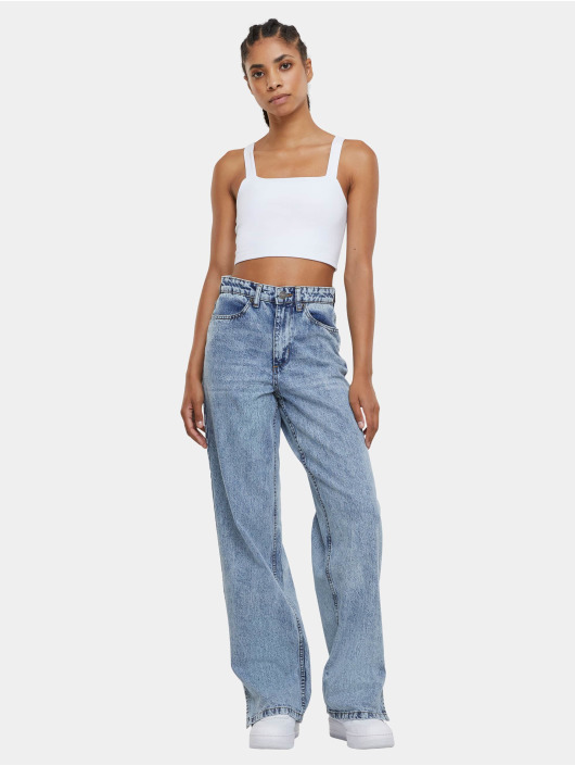 Urban Classics Loose fit jeans Wide Leg Slit Denim blauw