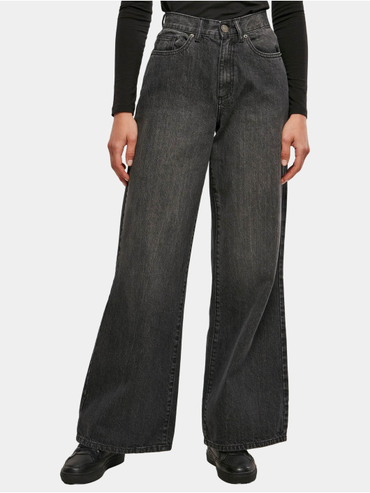 Urban Classics Loose Fit Jeans Ladies Wide Leg schwarz