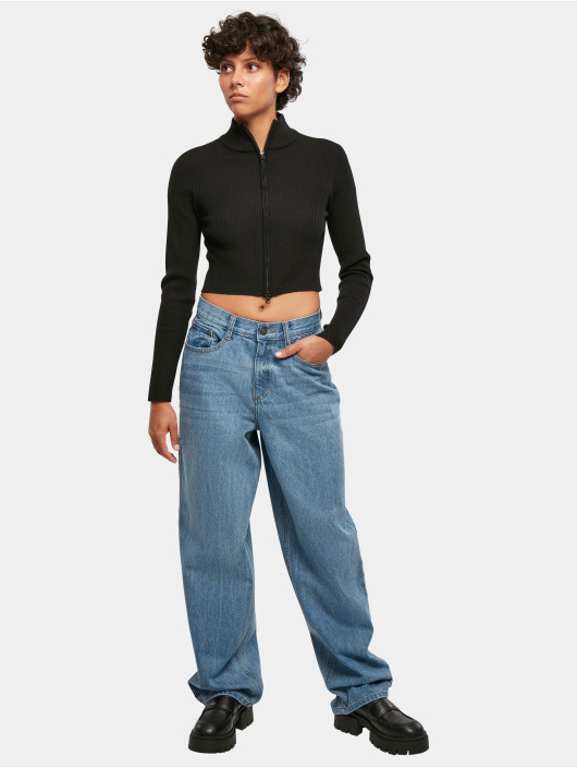 Urban Classics Loose Fit Ladies High Waist 90´s Wide modrá