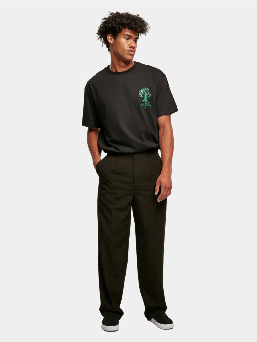 Urban Classics Látkové kalhoty Straight Pleat-Front čern