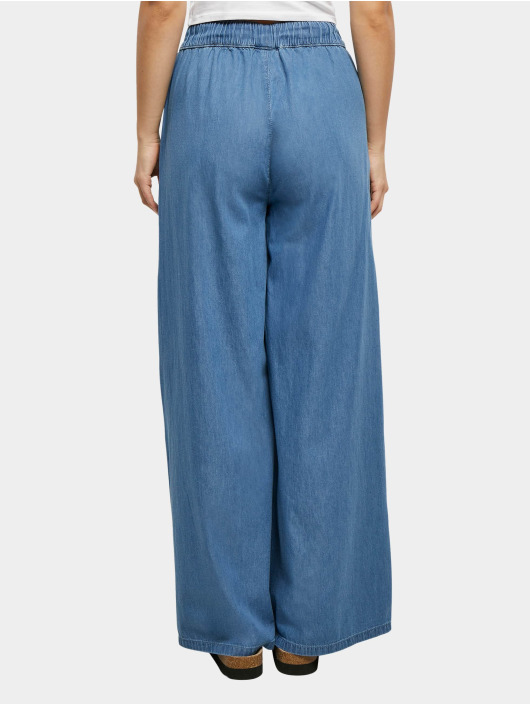 Urban Classics Løstsittende bukser Ladies Light Denim Wide Leg Loose Fit blå