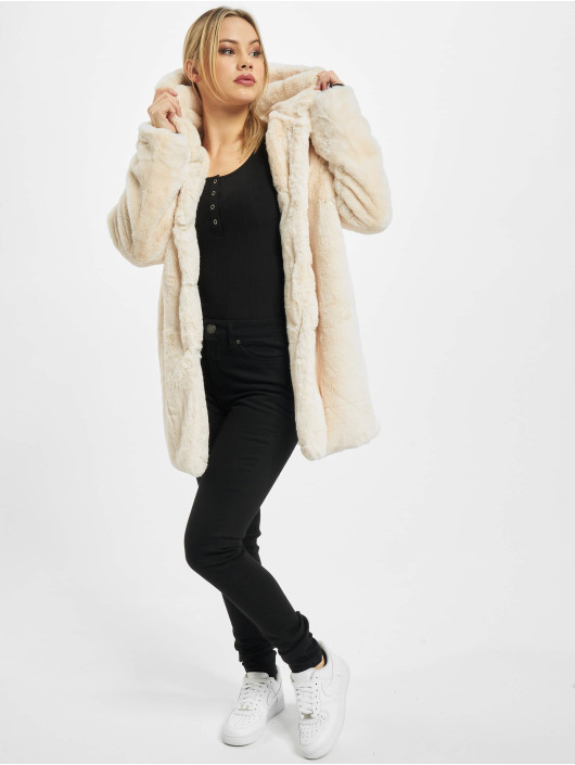 Urban Classics Manteau Ladies Hooded Teddy beige