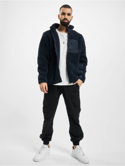 Urban Classics Manteau hiver Sherpa bleu