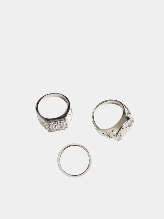 Urban Classics More Pray Hands Ring 3-Pack silver colored