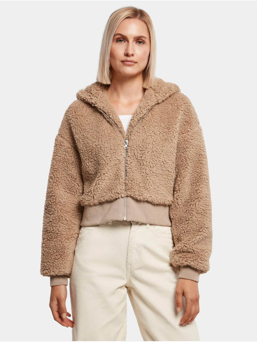 Urban Classics Övergångsjackor Ladies Short Oversized Sherpa grå
