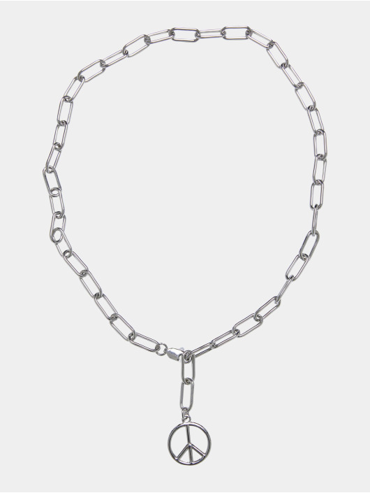 Urban Classics Ostatní Y Chain Peace Pendant stříbro
