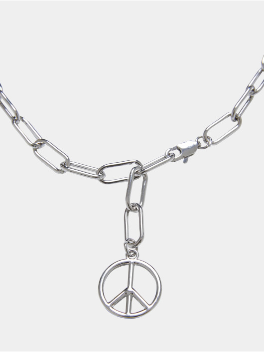 Urban Classics Ostatní Y Chain Peace Pendant stříbro