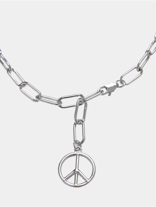 Urban Classics Otro Y Chain Peace Pendant plata