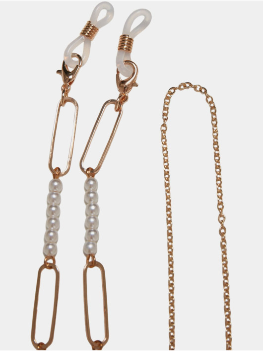 Urban Classics Overige Multifunctional Chain With Pearls 2-Pack goud