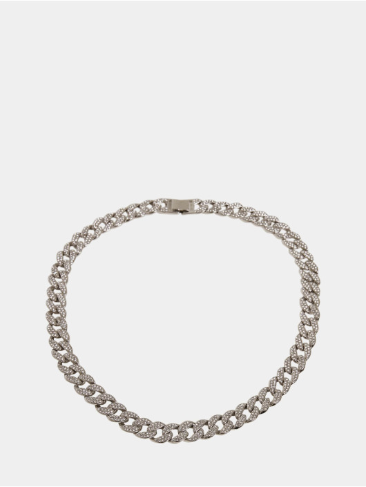 Urban Classics Overige Heavy Necklace With Stones zilver