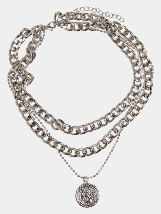 Urban Classics Overige Short Layering Necklace zilver