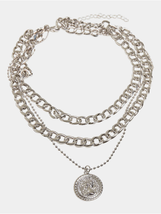Urban Classics Overige Short Layering Necklace zilver