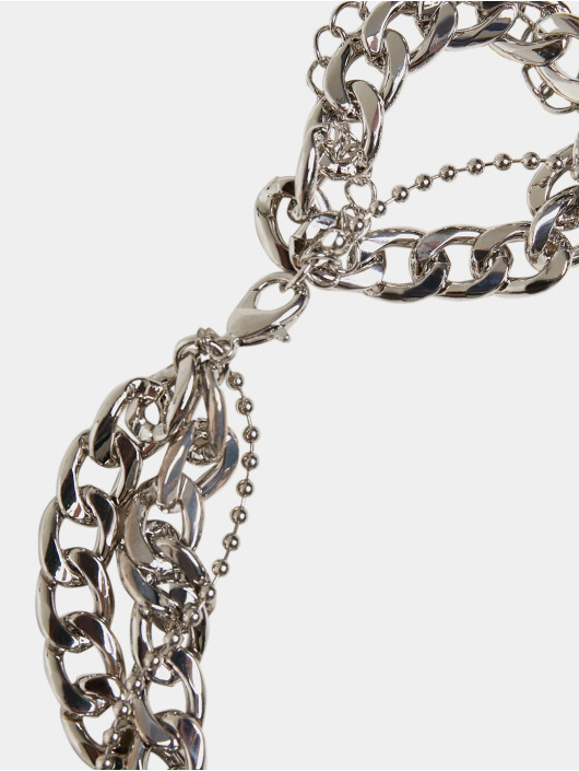 Urban Classics Overige Short Layering Necklace zilver