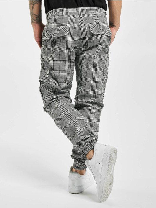 Urban Classics Pantalon cargo AOP Glencheck blanc