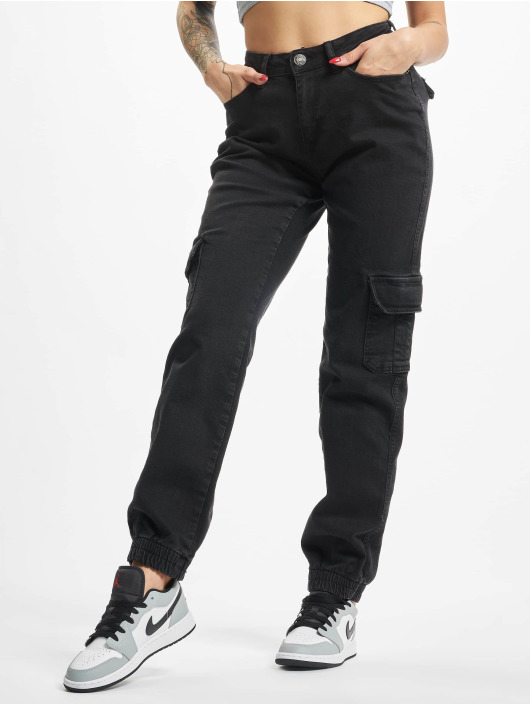 Urban Classics Pantalon cargo Ladies Organic Stretch Denim noir
