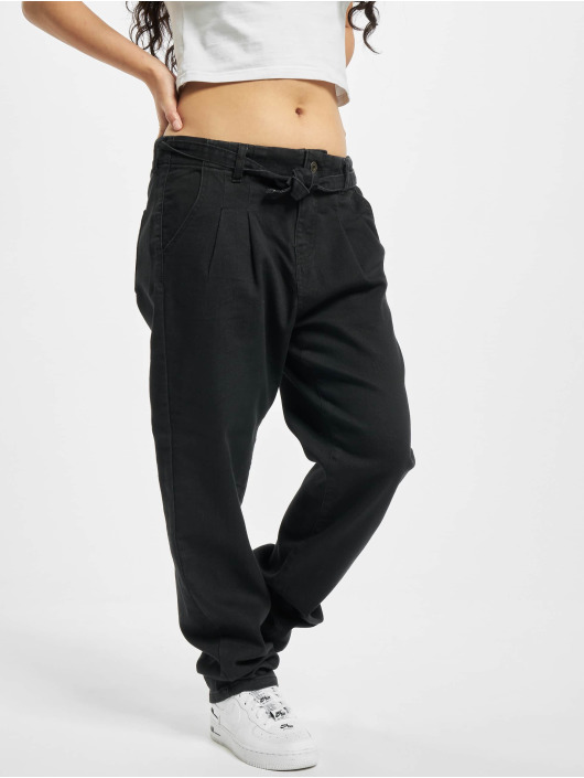 Urban Classics Pantalon chino High Waist Knitted noir