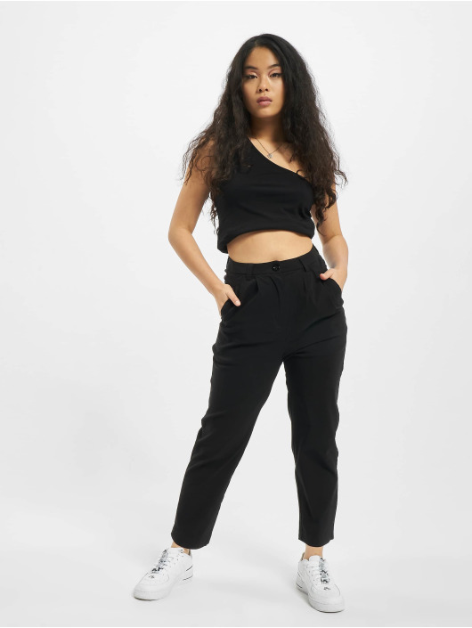 Urban Classics Pantalon chino Ladies Cropped noir