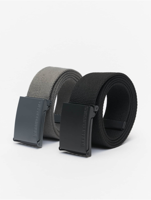 Urban Classics Paski Colored Buckle Canvas 2-Pack szary