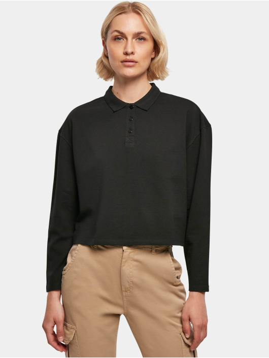 Urban Classics Pitkähihaiset paidat Ladies Short Oversized Polo musta